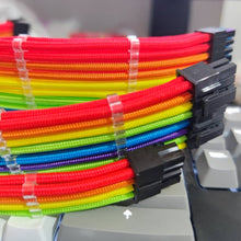 Cargar imagen en el visor de la galería, acrylic closed pre-installed sleeved cables combs psu cables management
