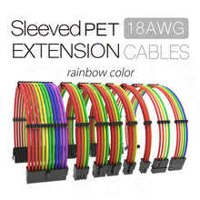 Загрузить изображение в средство просмотра галереи, 18awg sleeved pet mixed colors psu extension cables kit atx eps pcie cords
