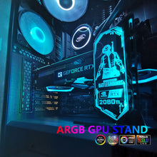 Cargar imagen en el visor de la galería, customized argb standing gpu holder support 5v 3pin sync graphics card holder support
