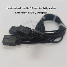 Загрузить изображение в средство просмотра галереи, customized 30cm nvdia 3090Ti 12+4p to 3x8p adapter extension cords 16pin to triple 8p dual 8p
